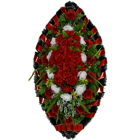 Ритуальный венок из искусственных цветов Заказной №27